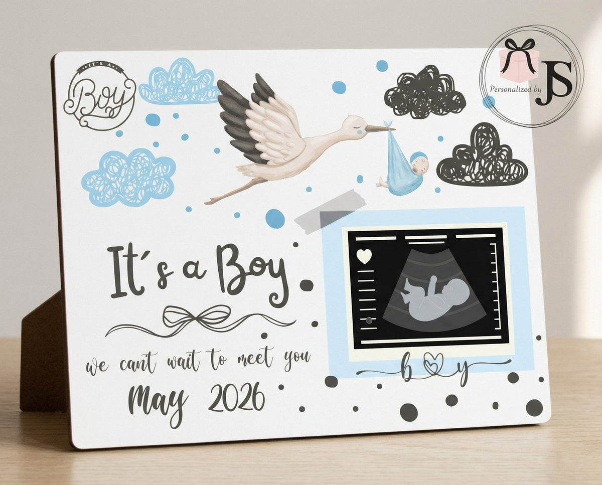 MDF Geboorte Displaybord met Standaard – Personaliseerbaar - Personalized by JS