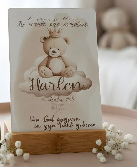 Metalen Fotolijst met Houten Basis - Personalized by JS