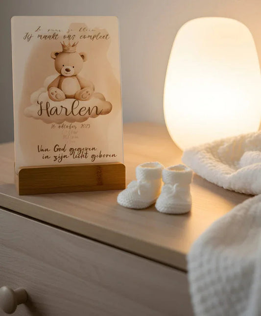 Metalen Fotolijst met Houten Basis - Personalized by JS