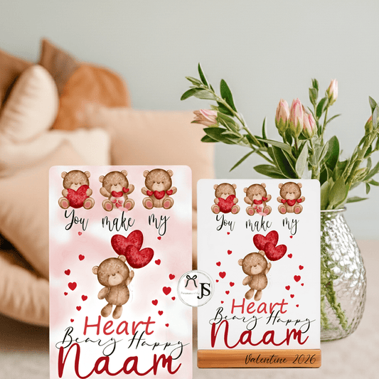 Metalen Fotolijst met Houten Basis - Valentijn - Personalized by JS