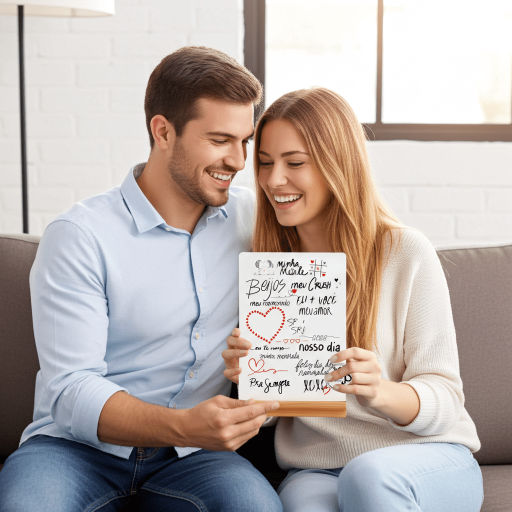 Metalen Fotolijst met Houten Basis - Valentijn - Personalized by JS
