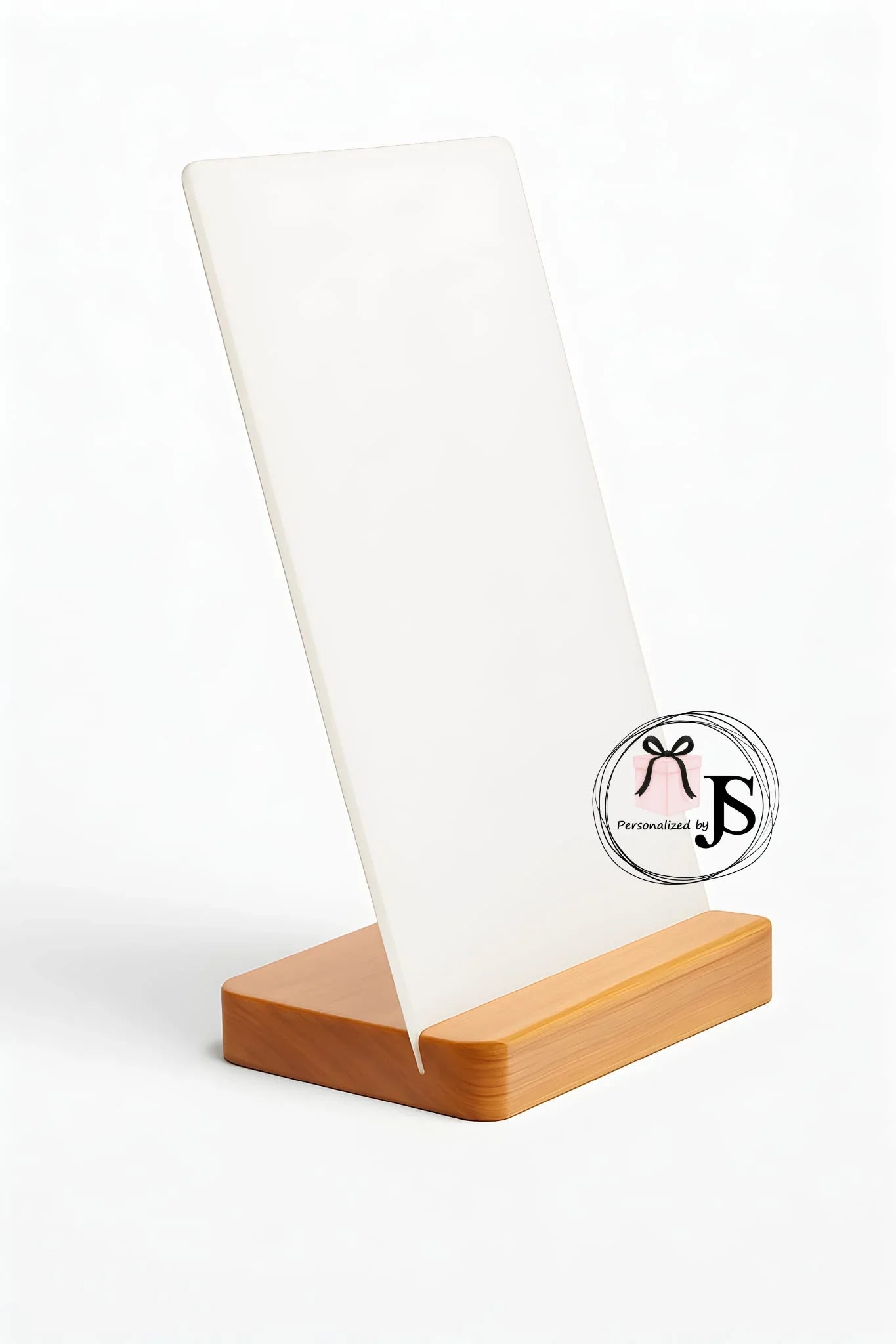 Metalen Fotolijst met Houten Basis - Valentijn - Personalized by JS